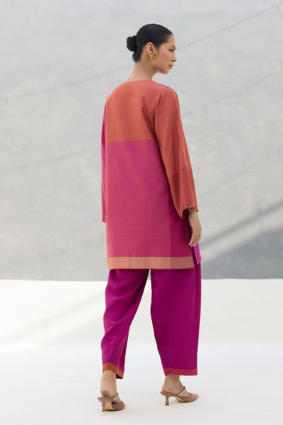 Athiya Hand-Embroidered Kurta Set - Rose