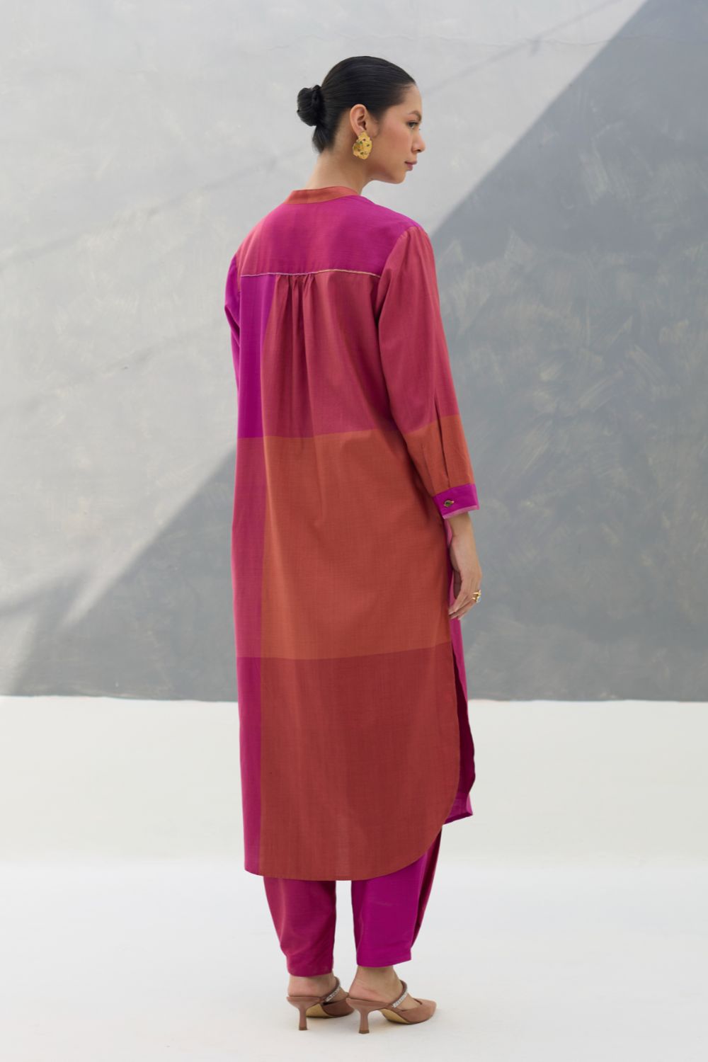 Sama Eri Silk Shirt Kurta -  Rose