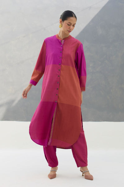 Sama Eri Silk Shirt Kurta -  Rose