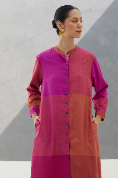 Sama Eri Silk Shirt Kurta -  Rose