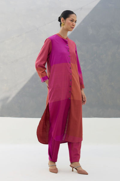 Sama Eri Silk Shirt Kurta -  Rose