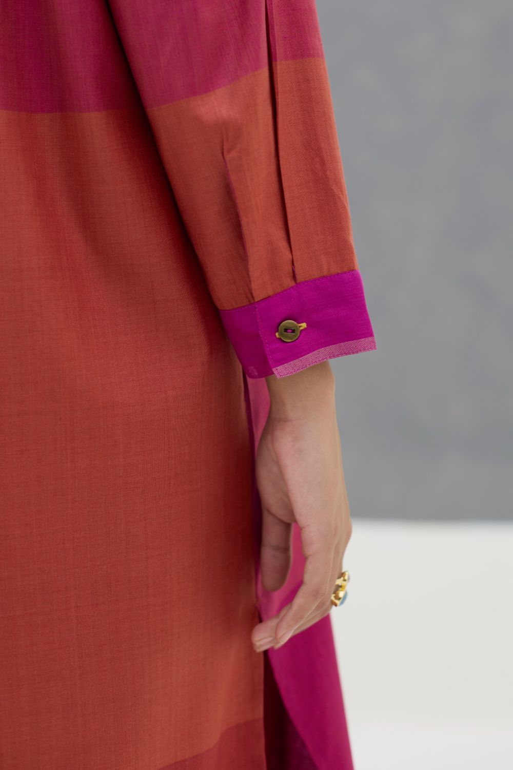 Sama Eri Silk Shirt Kurta -  Rose