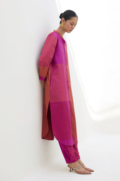 Sama Eri Silk Shirt Kurta -  Rose
