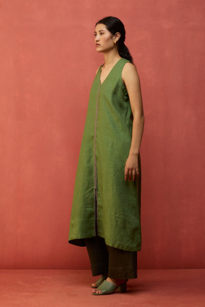 Rohe Sleeveless Linen Tunic - Fern Green