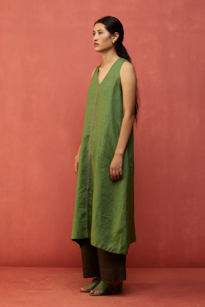 Rohe Sleeveless Linen Tunic - Fern Green