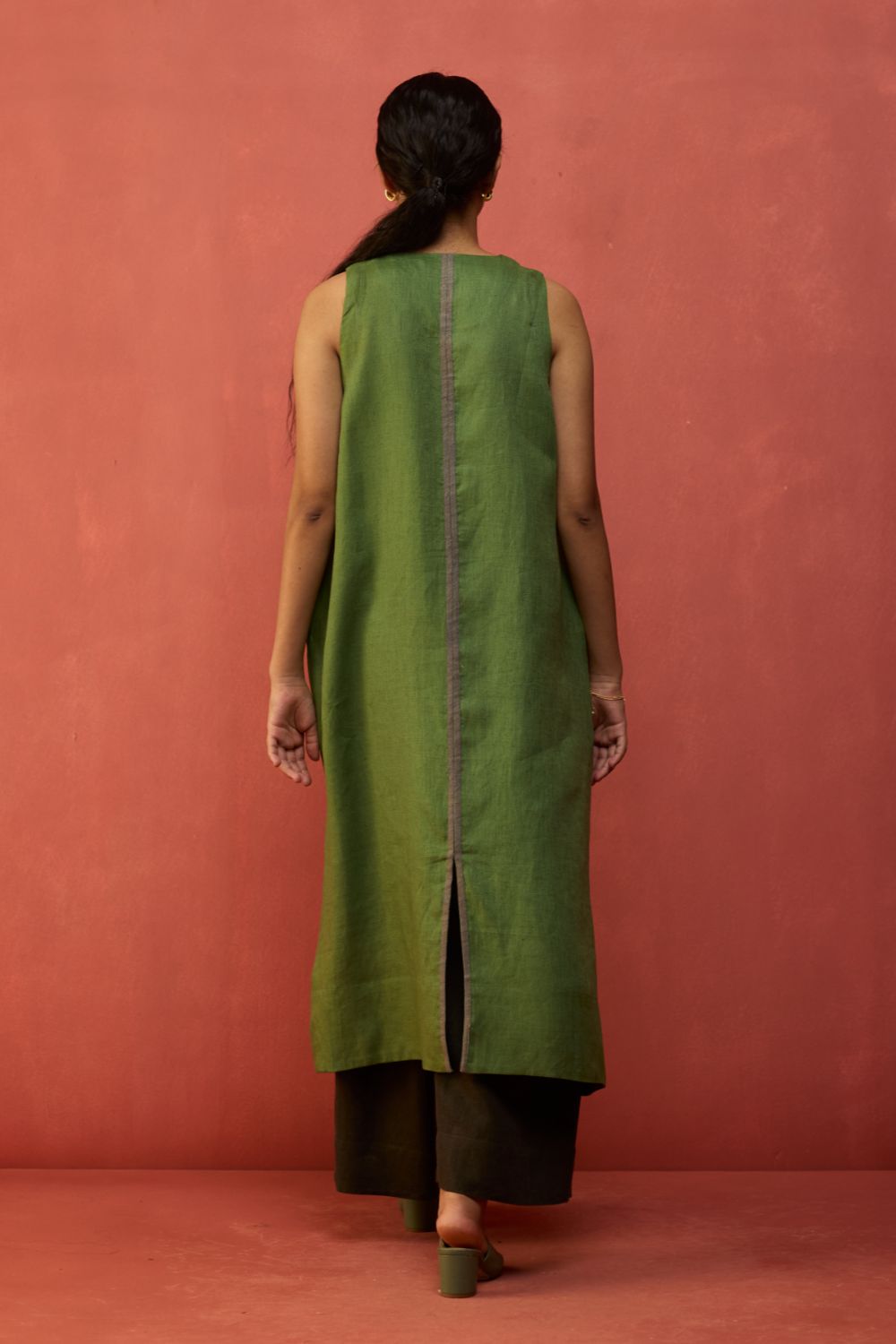 Rohe Sleeveless Linen Tunic - Fern Green