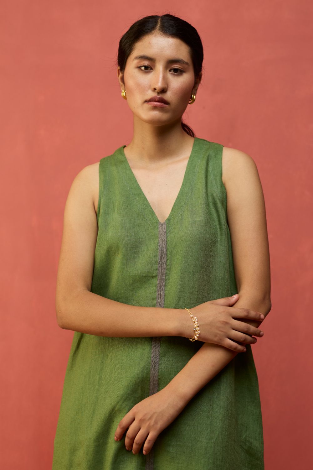 Rohe Sleeveless Linen Tunic - Fern Green