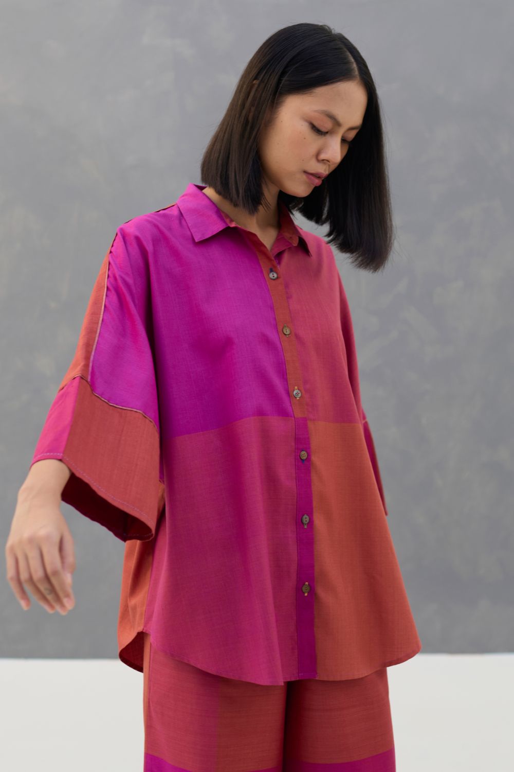 Sara Handwoven Eri Silk Shirt - Rose