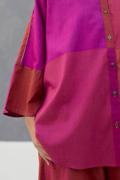 Sara Handwoven Eri Silk Shirt - Rose