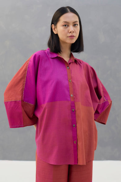 Sara Handwoven Eri Silk Shirt - Rose