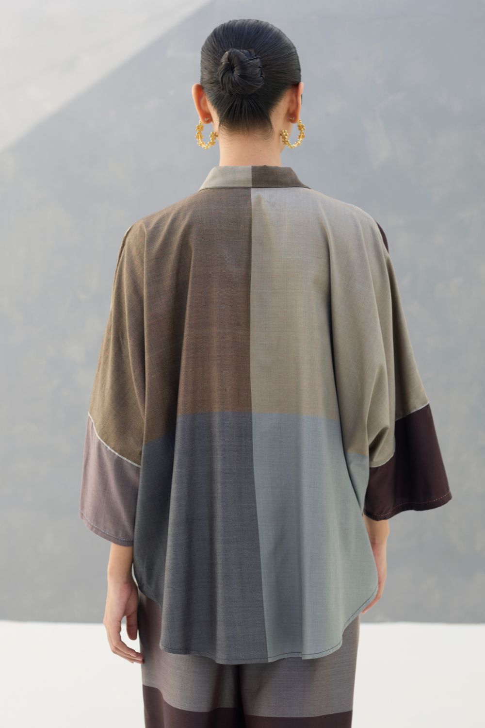 Sara Handwoven Eri Silk Shirt - Taupe Grey
