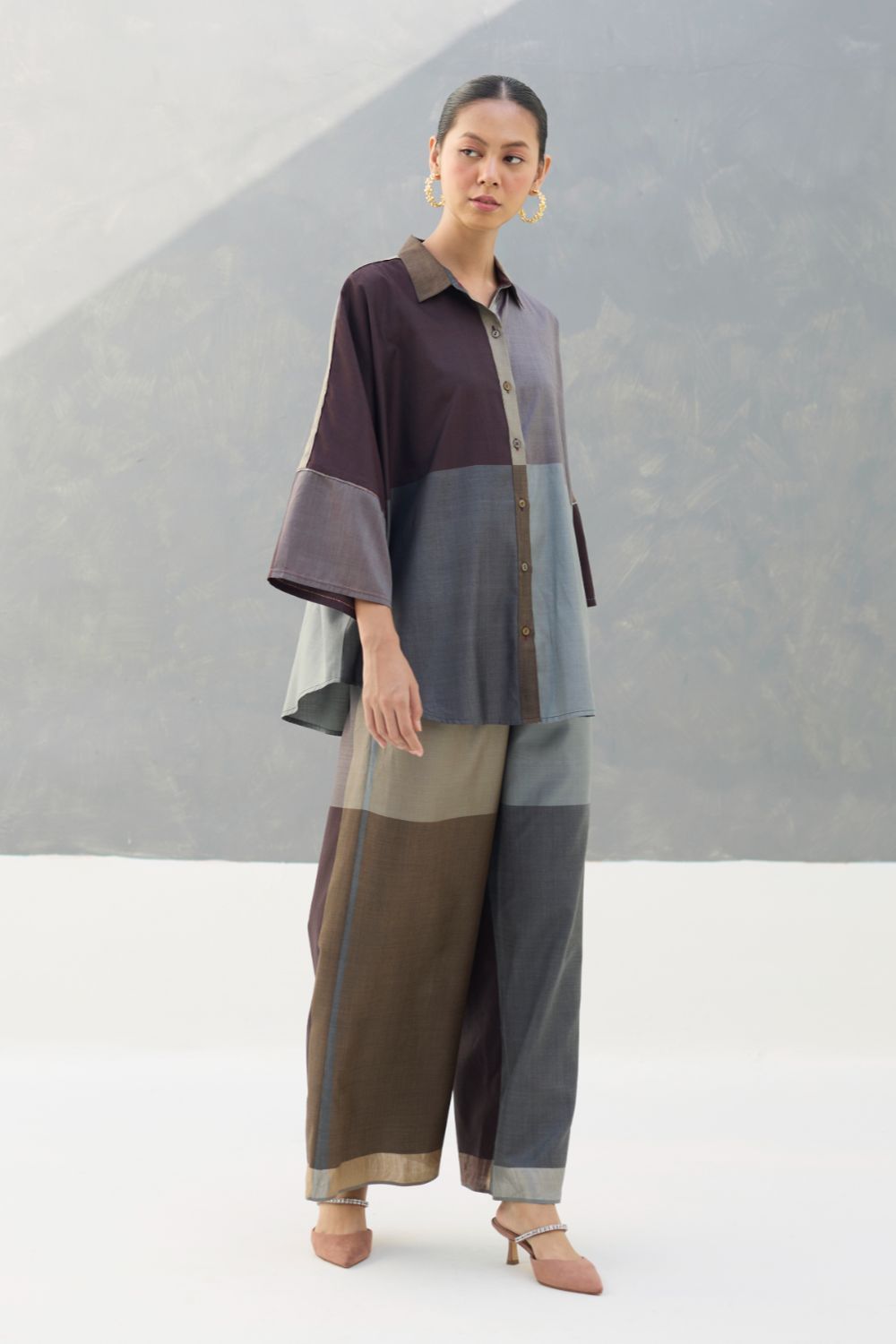 Sara Handwoven Eri Silk Shirt - Taupe Grey