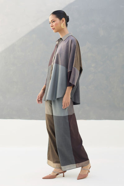 Sara Handwoven Eri Silk Shirt - Taupe Grey
