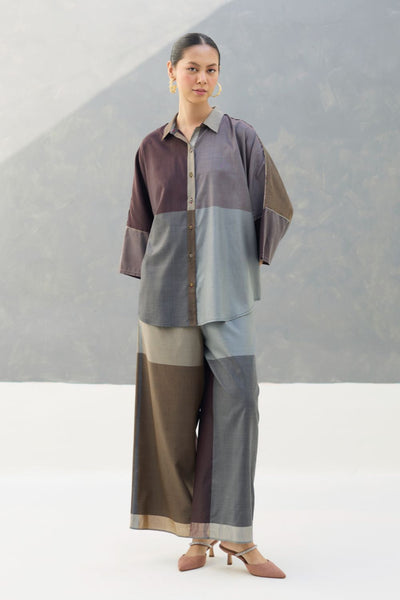 Sara Handwoven Eri Silk Shirt - Taupe Grey