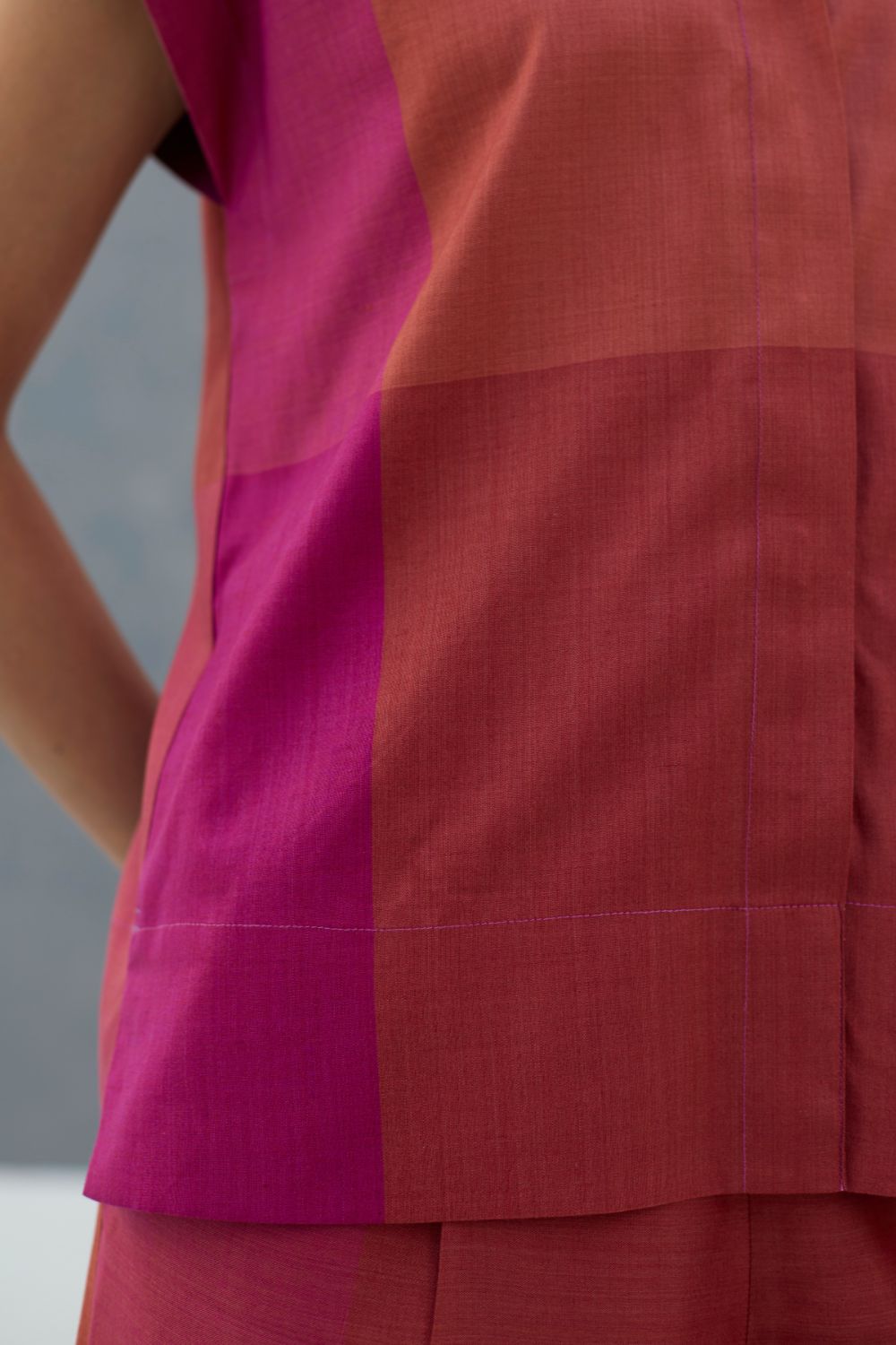 Aana Cap-Sleeve Eri Silk Shirt -  Rose