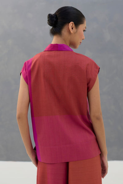 Aana Cap-Sleeve Eri Silk Shirt -  Rose