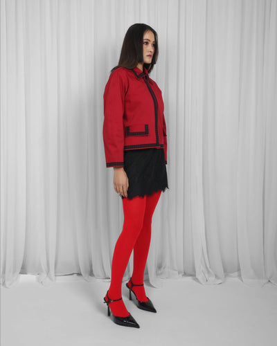 Mae Jacket-Red & Black