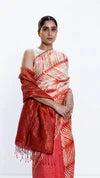 METALLIC SEA SAREE - SOLID/RUST