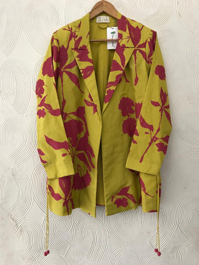 Neon Green and pink Floral drape