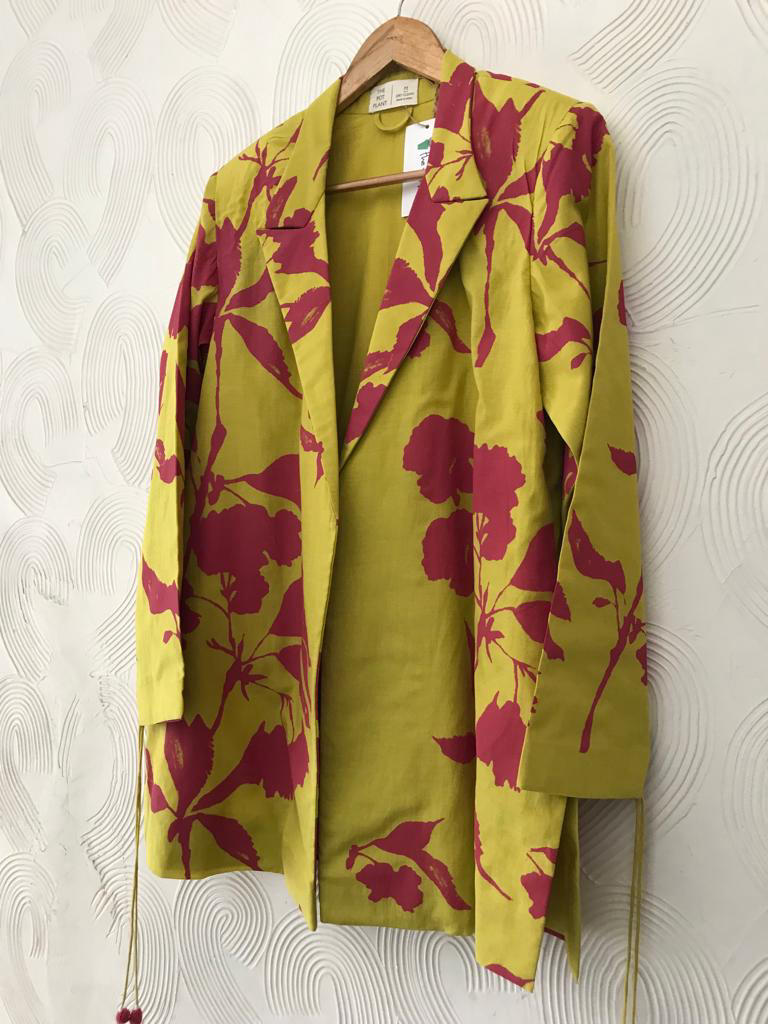 Neon Green and pink Floral drape