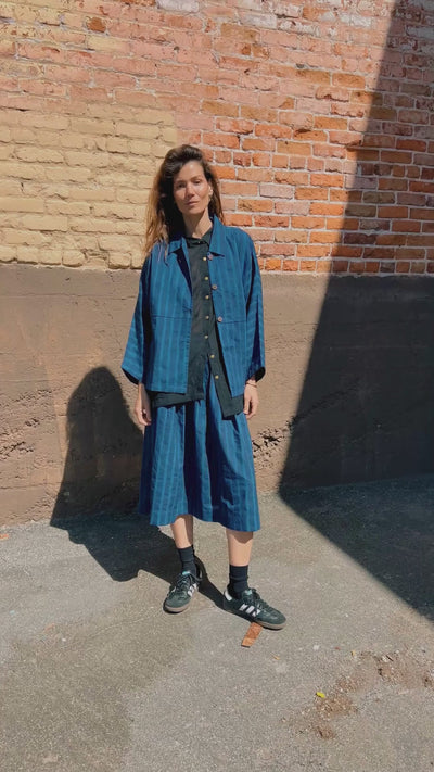 Vintage Navy Blue Skirt-Indigo