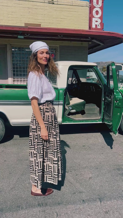 Brooklyn Striped Skirt-Black