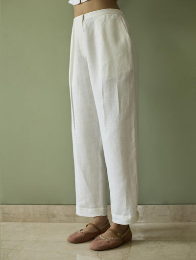 Tala Forever Linen Pants- Ivory