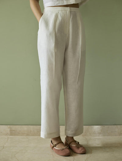 Tala Forever Linen Pants- Ivory