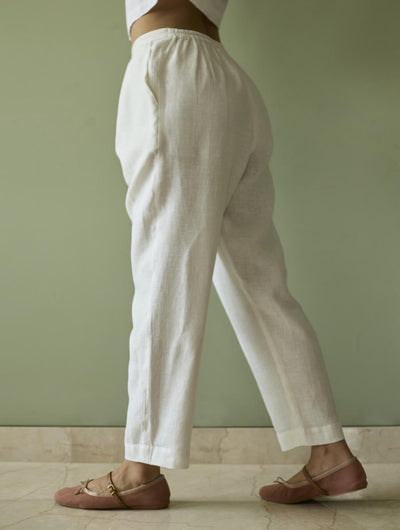 Tala Forever Linen Pants- Ivory