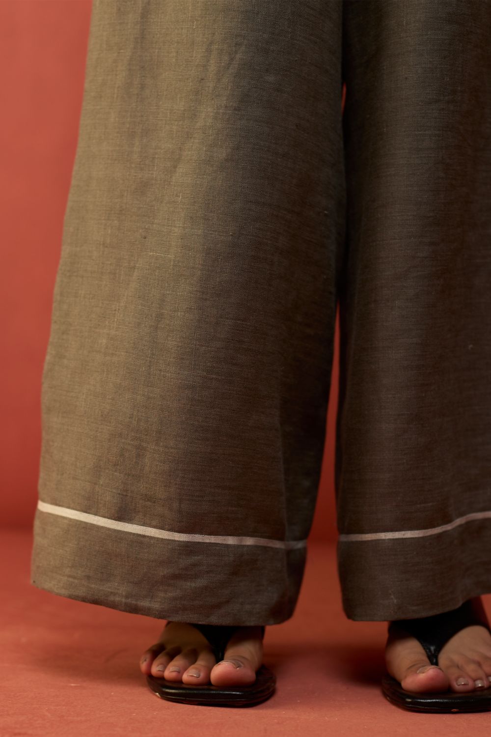 Emma Relaxed Fit Linen Pants - Grey