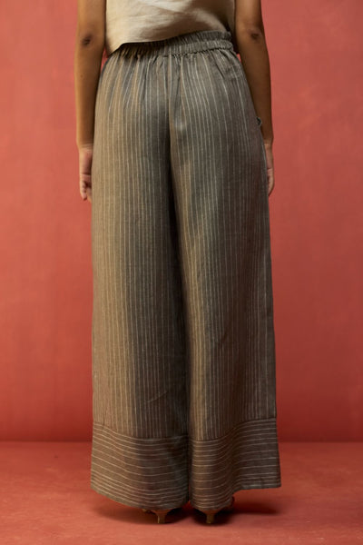 Emma Relaxed Fit Linen Pants - Grey