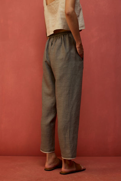 Wera Tapered Linen Pants - Grey
