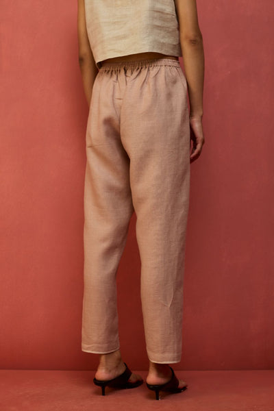 Wera Tapered Linen Pants - Dusty Rose