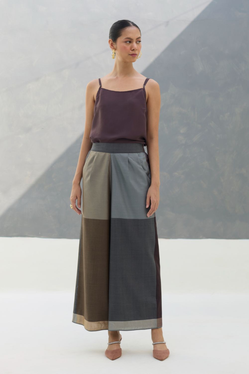 Eva Eri Silk Culottes - Taupe Grey