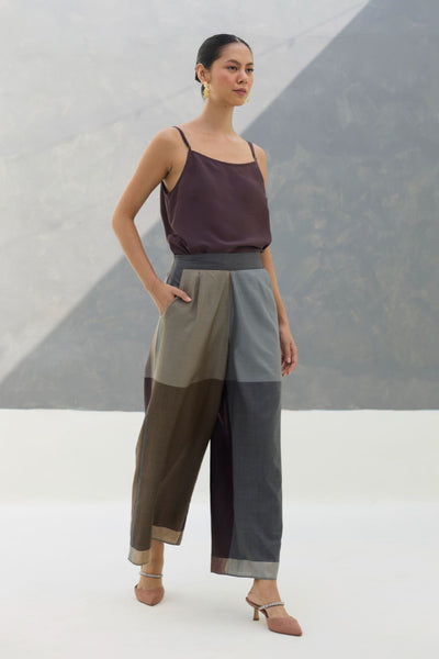 Eva Eri Silk Culottes - Taupe Grey