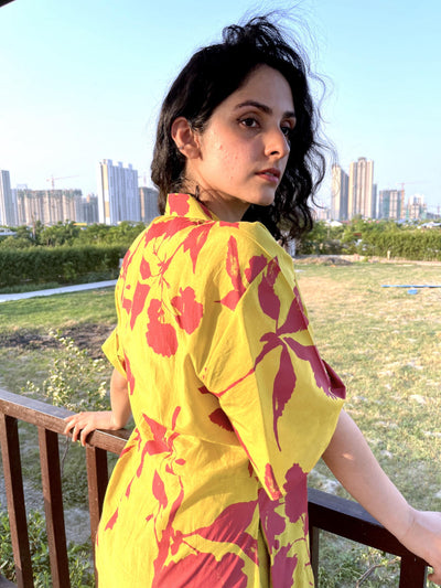 Neon Green Floral Jumpsuit