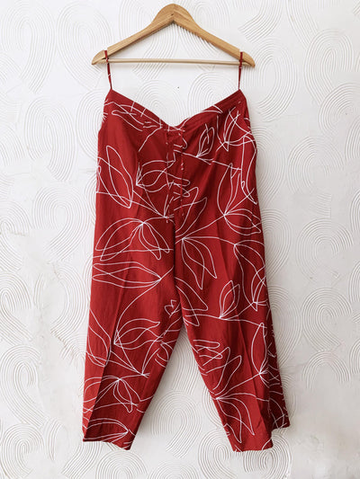 Red Floral High-Low Co-ord