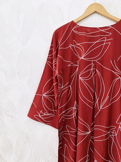 Red Floral High-Low Co-ord