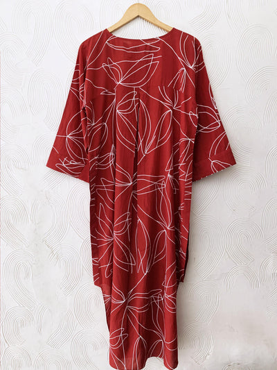 Red Floral High-Low Co-ord