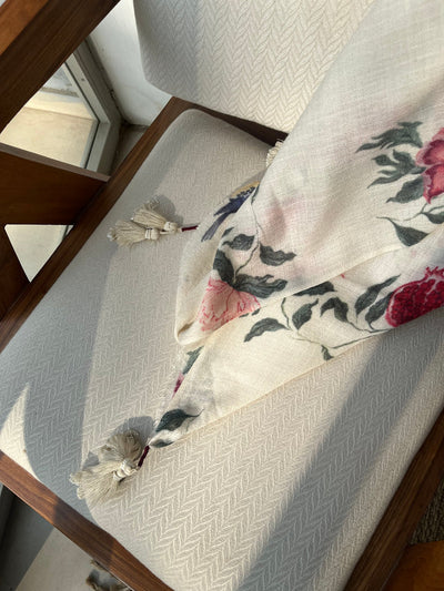 Bloome Ivory Cashmere Shawl