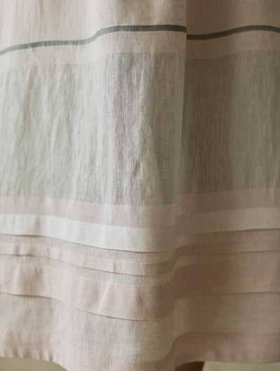 Ora Pleated Border Linen Skirt-Blush