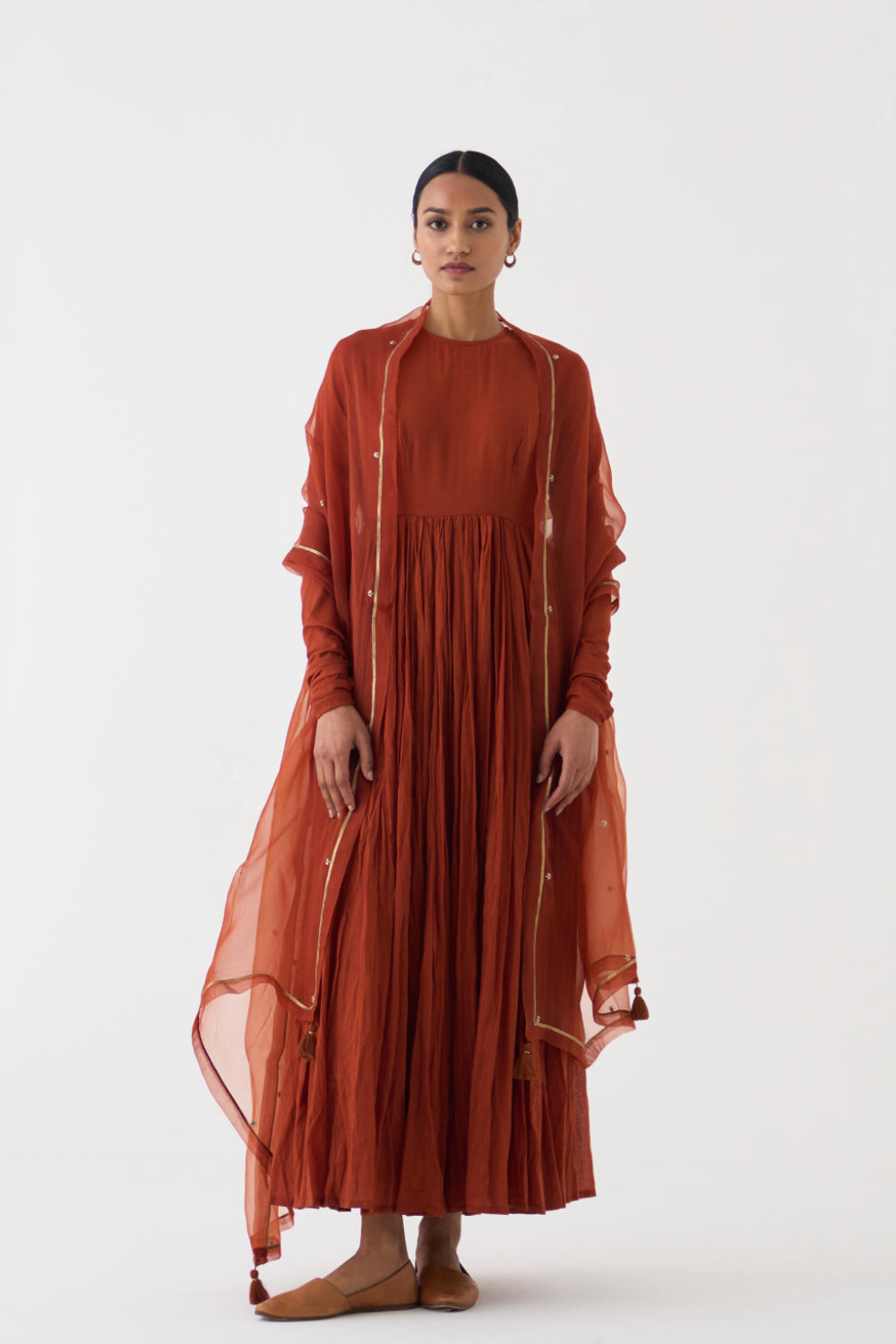 Ezra Rust Organza Dupatta