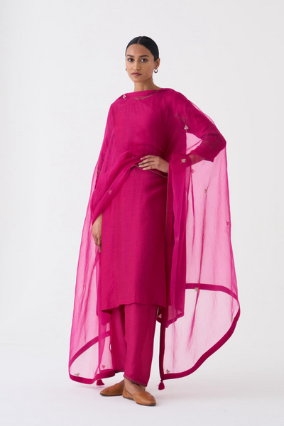 Syera Rani Pink Organza Dupatta