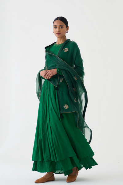 Deep Green Kali Dupatta