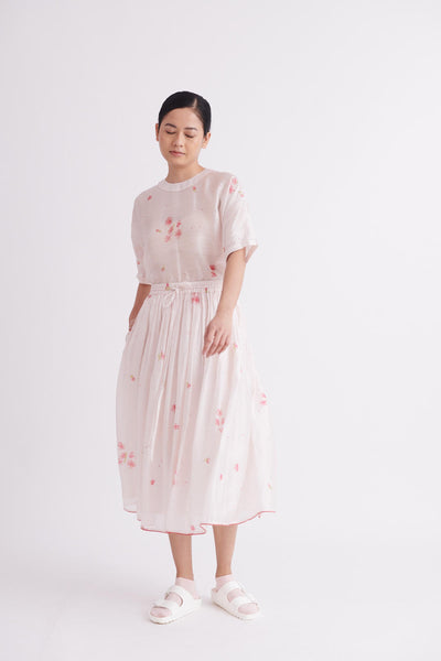 Skirt in Delicate Cherry Blossom Print