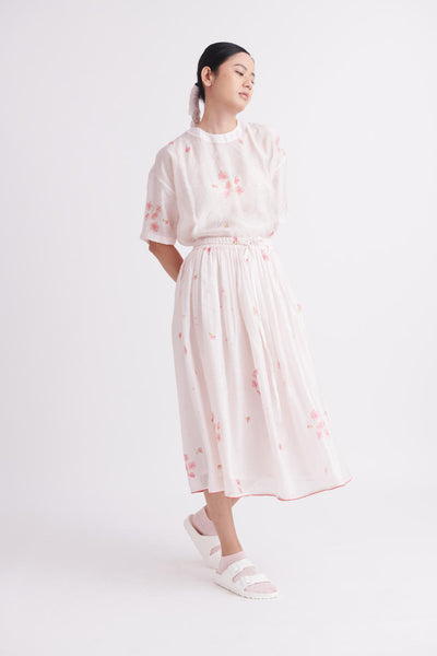 Skirt in Delicate Cherry Blossom Print