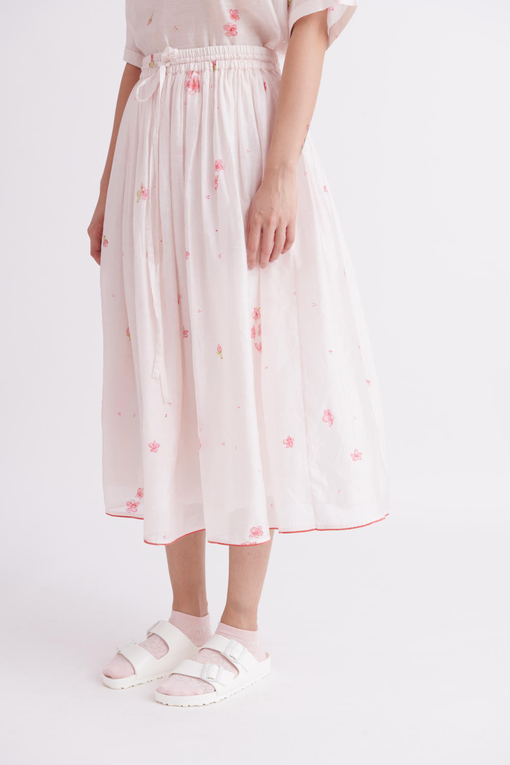 Skirt in Delicate Cherry Blossom Print