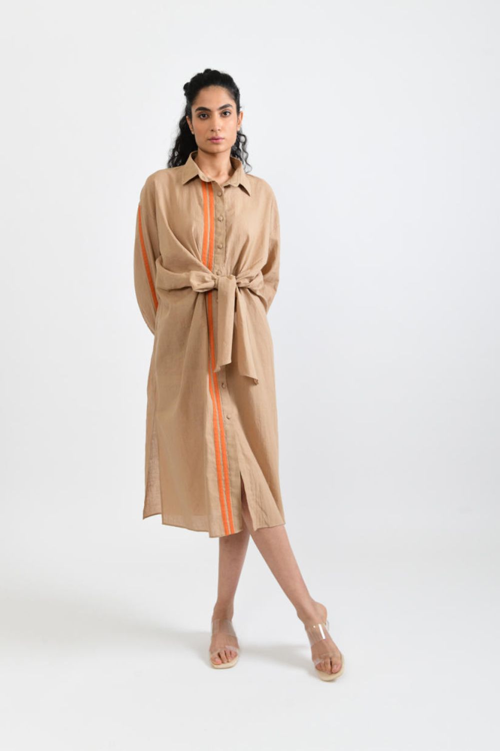 SUNBURST TIE UP DRESS