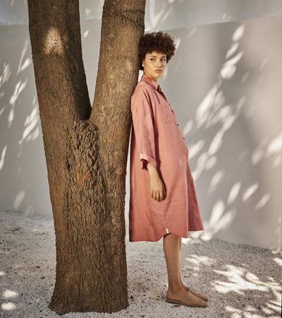 Rose blossom shirt dress