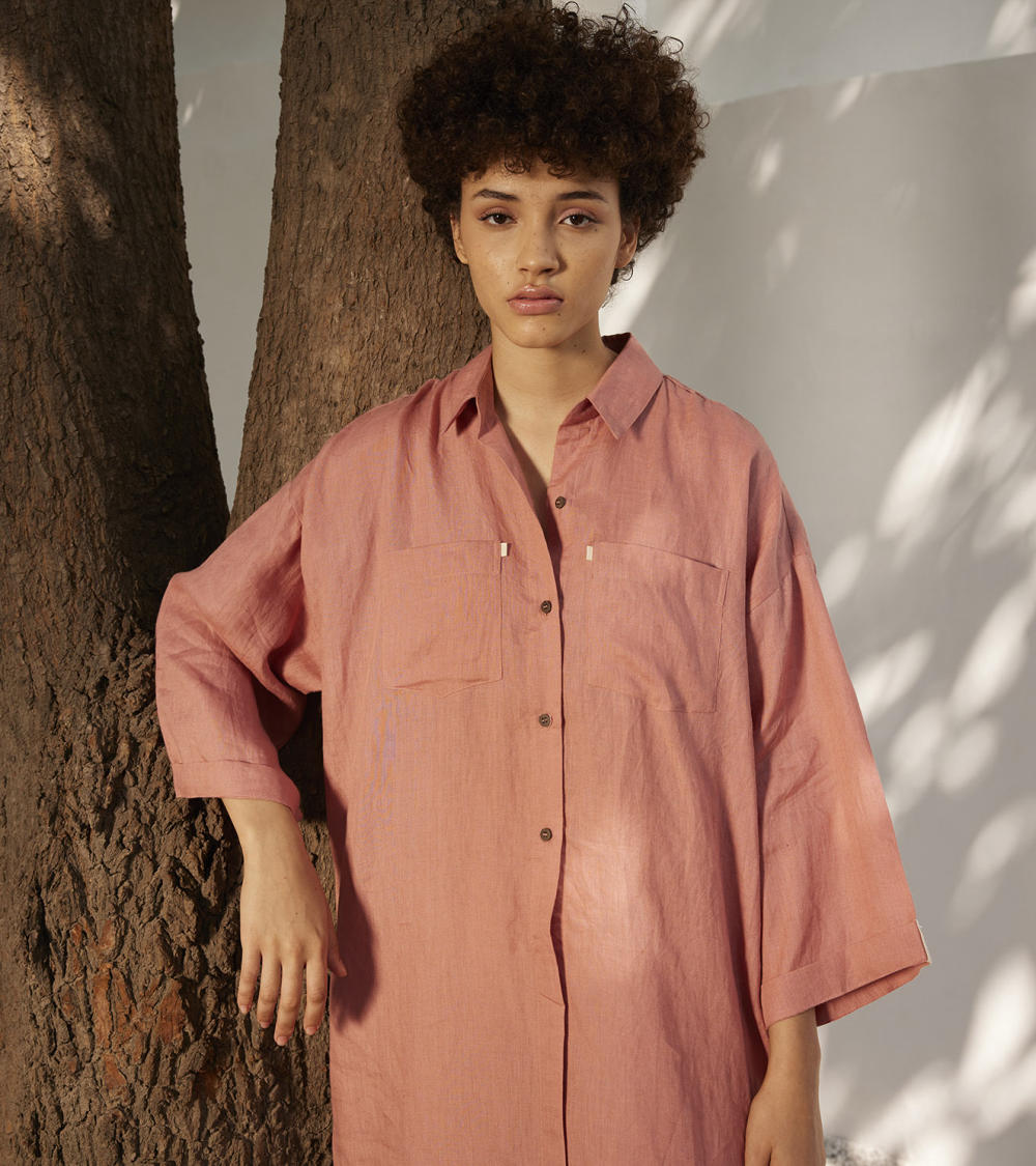 Rose blossom shirt dress